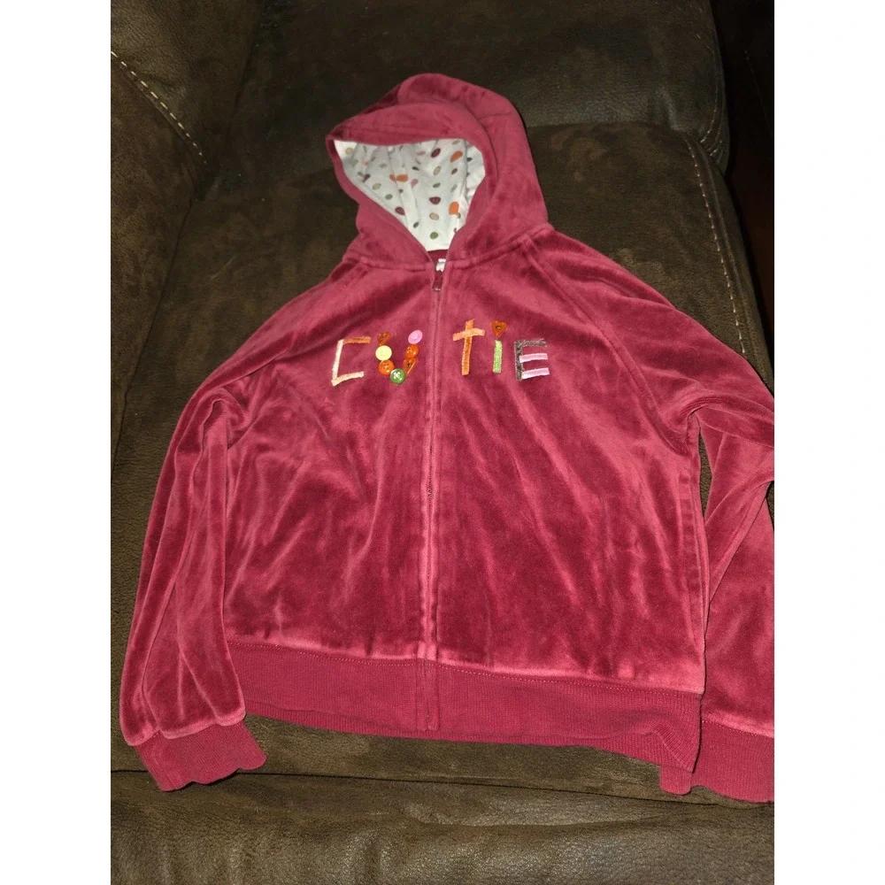Gymboree vintage cute as a button cutie hoodie size 5